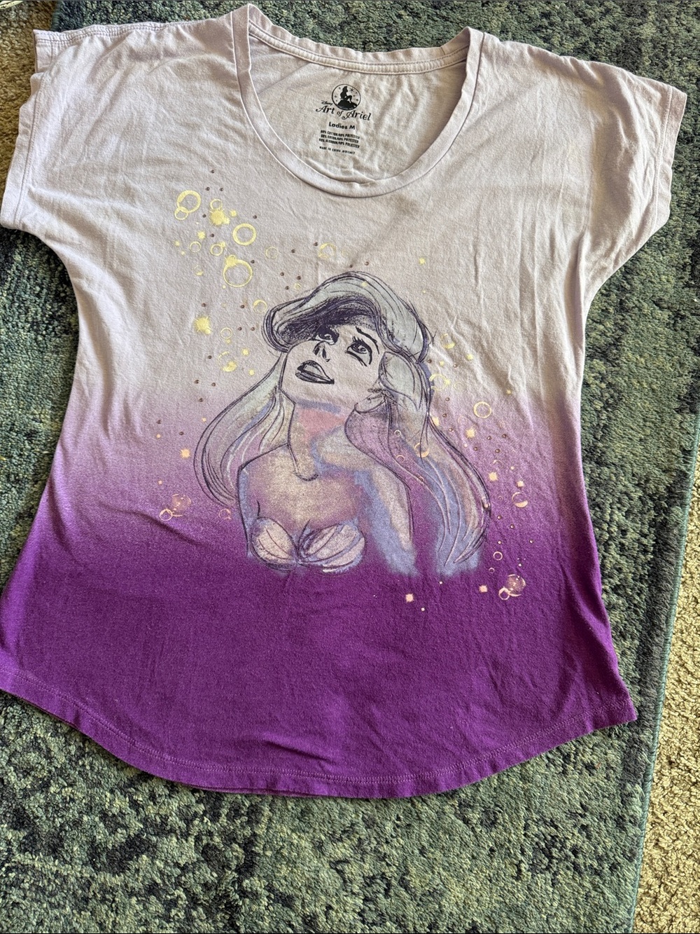 Disney Art of Ariel Ombre Purple & sequin T-shirt